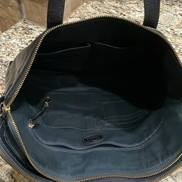 Fossil Shoulder/Laptop Bag Black Leather